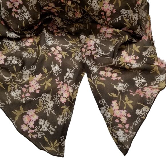 Vtg Dress-U-II By Sharon Blouse Womens 3X Plus Brown Pink Floral Asymmetrical - Picture 15 of 16